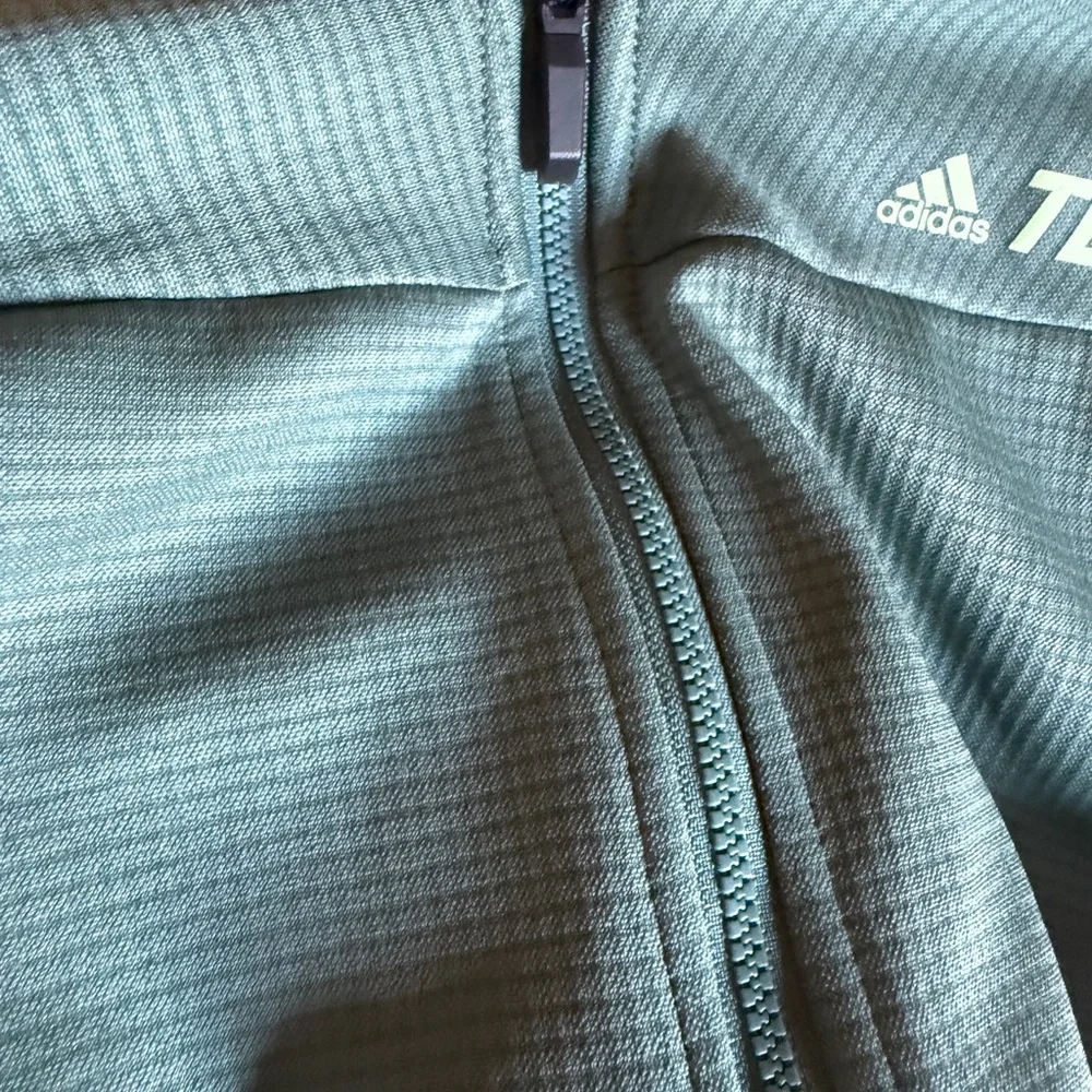 New adidas Terrex Green Men's unisex zip up insulated lightweight Jacket Sz sm